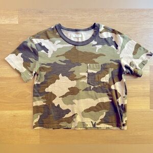 Madewell Easy Crop Tee- Camo, S